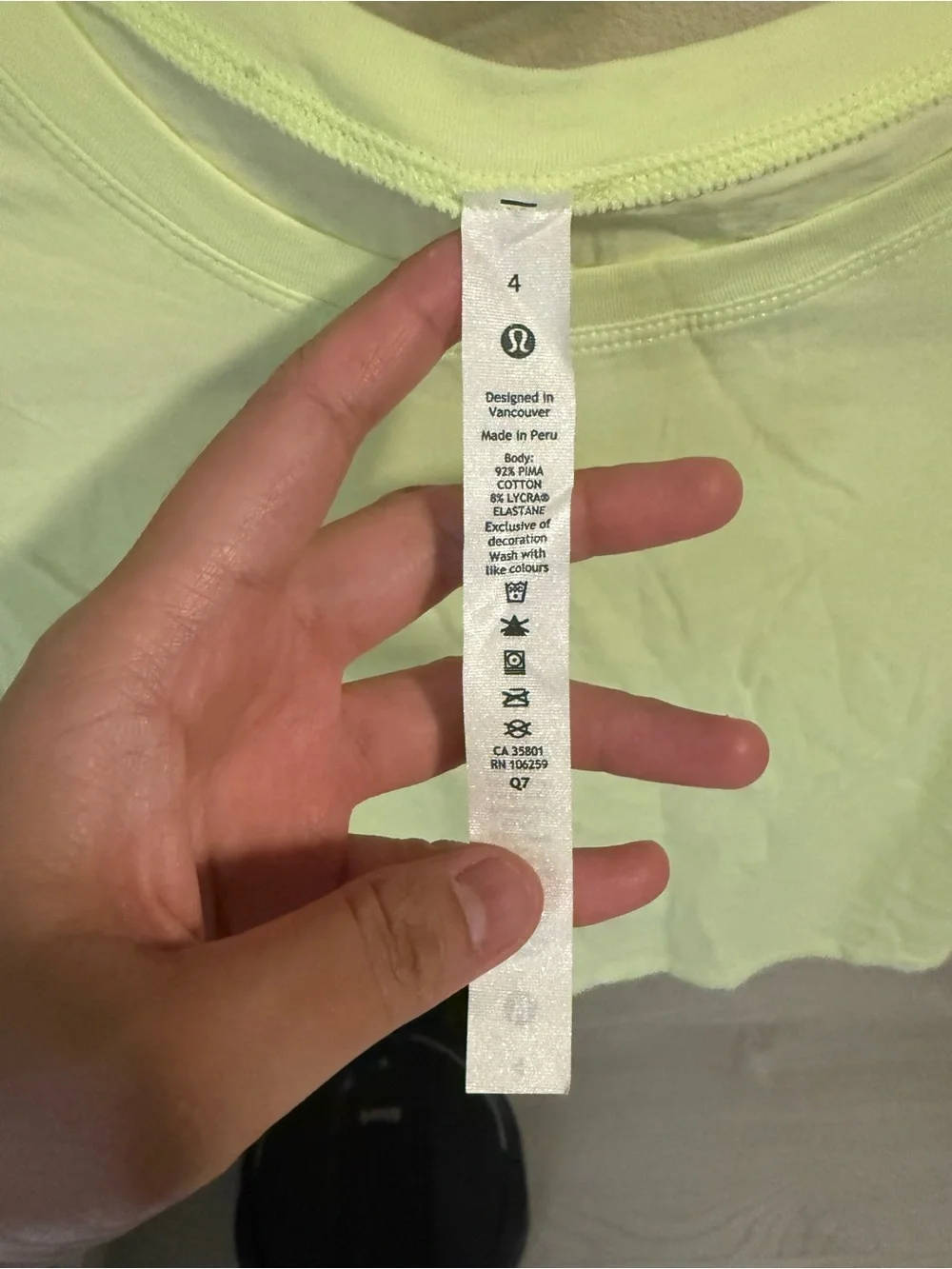 Lululemon All Yours Cropped T-Shirt Elixir Lime Green Size 4 Pima Cotton